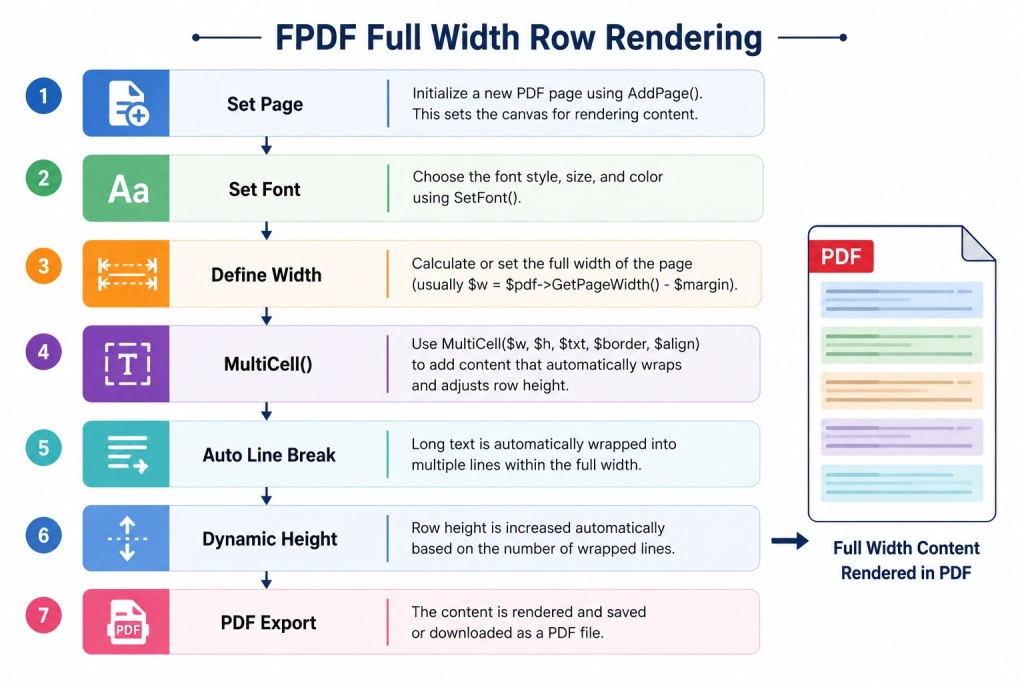 FPDF Full Width Row Rendering