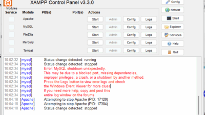 MySQL Shutdown Unexpectedly How to Solve the XAMPP MySQL Error